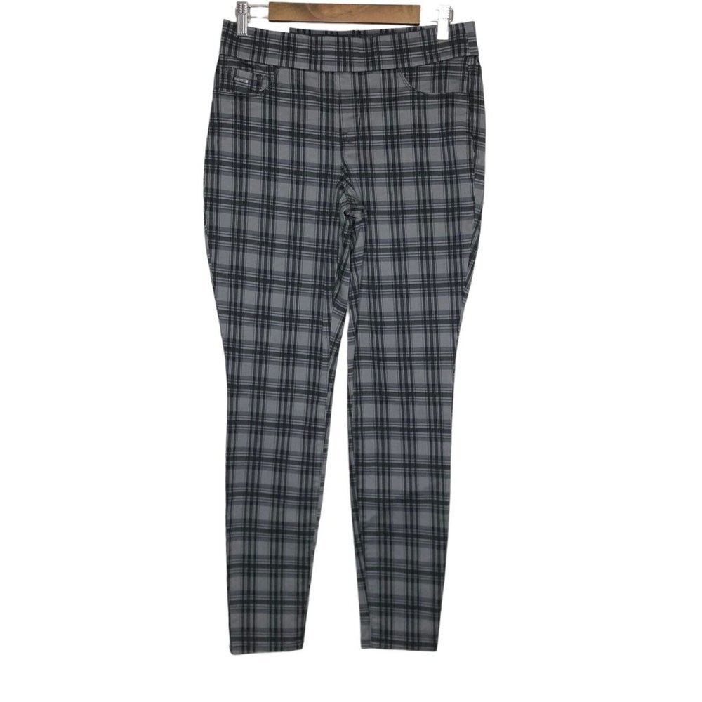 Nine‎ West NWT Heidi Pull-On Skinny Black and Grey Plaid Pants Size 8